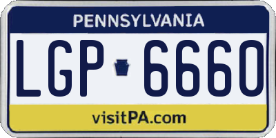 PA license plate LGP6660