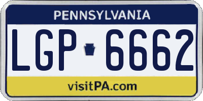 PA license plate LGP6662