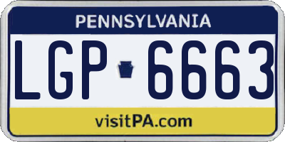 PA license plate LGP6663