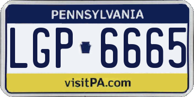 PA license plate LGP6665