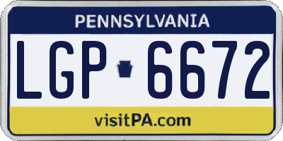 PA license plate LGP6672