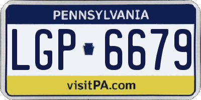 PA license plate LGP6679