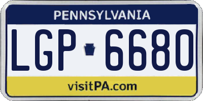 PA license plate LGP6680