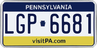 PA license plate LGP6681
