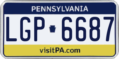 PA license plate LGP6687