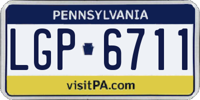 PA license plate LGP6711