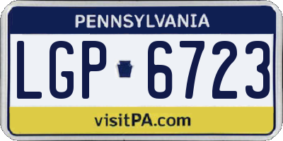 PA license plate LGP6723