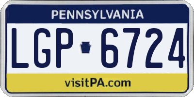 PA license plate LGP6724