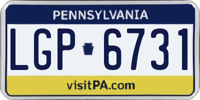 PA license plate LGP6731