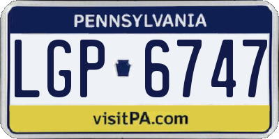 PA license plate LGP6747
