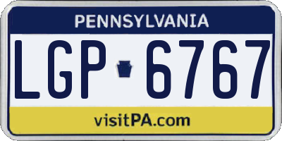 PA license plate LGP6767