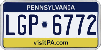 PA license plate LGP6772