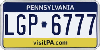 PA license plate LGP6777