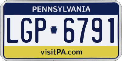 PA license plate LGP6791