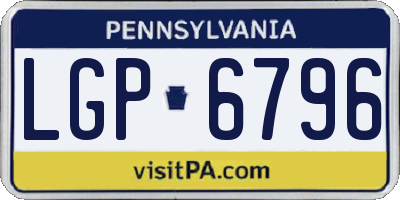 PA license plate LGP6796