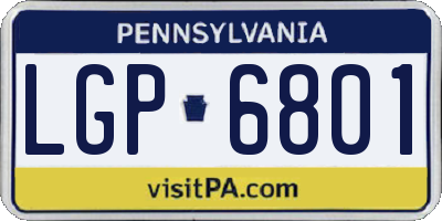 PA license plate LGP6801