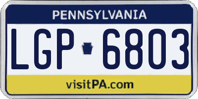 PA license plate LGP6803