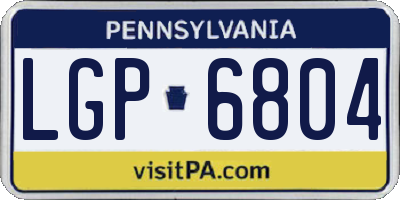PA license plate LGP6804