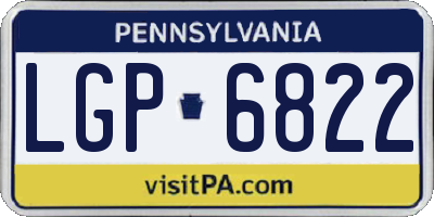 PA license plate LGP6822