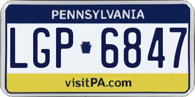 PA license plate LGP6847