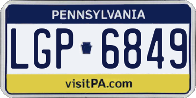 PA license plate LGP6849