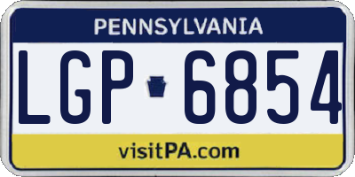 PA license plate LGP6854