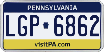 PA license plate LGP6862