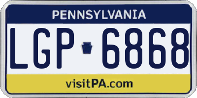 PA license plate LGP6868