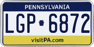 PA license plate LGP6872