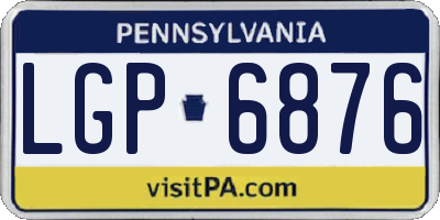 PA license plate LGP6876