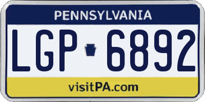 PA license plate LGP6892