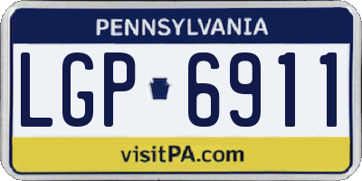 PA license plate LGP6911