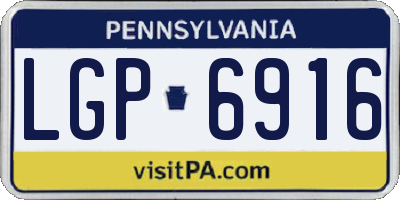 PA license plate LGP6916
