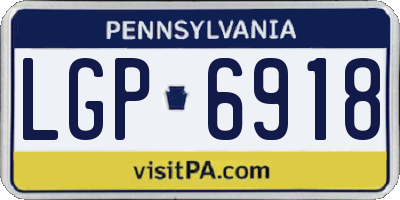 PA license plate LGP6918