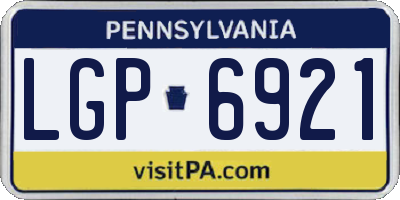 PA license plate LGP6921