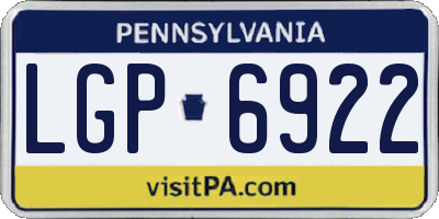 PA license plate LGP6922