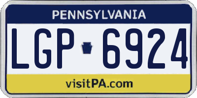 PA license plate LGP6924