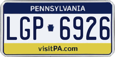 PA license plate LGP6926