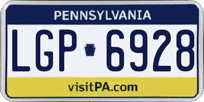 PA license plate LGP6928