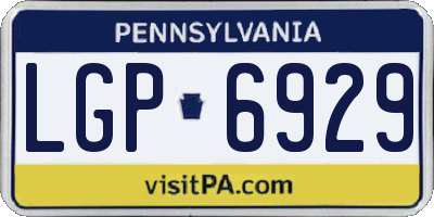 PA license plate LGP6929