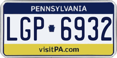 PA license plate LGP6932