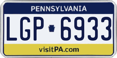 PA license plate LGP6933