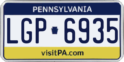 PA license plate LGP6935