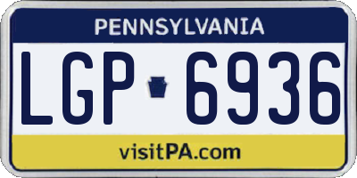PA license plate LGP6936