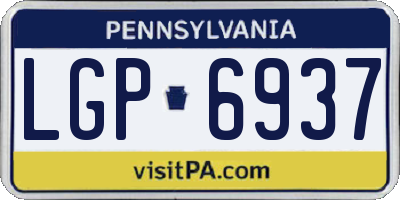 PA license plate LGP6937