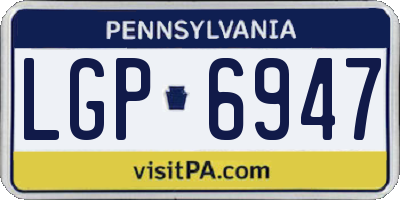 PA license plate LGP6947