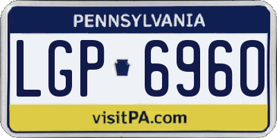 PA license plate LGP6960