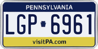 PA license plate LGP6961