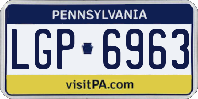 PA license plate LGP6963