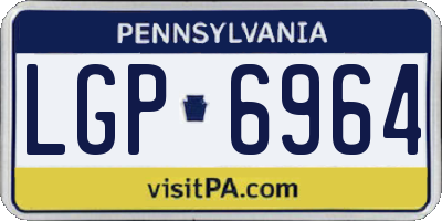 PA license plate LGP6964